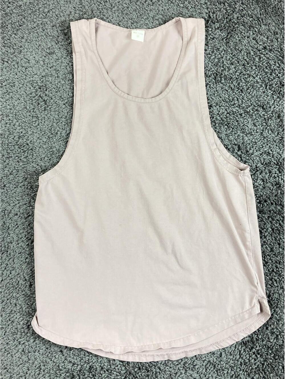 ASRV Supima Essential Slim Tank Mauve Pink Mens Training Gym Top  Size Medium